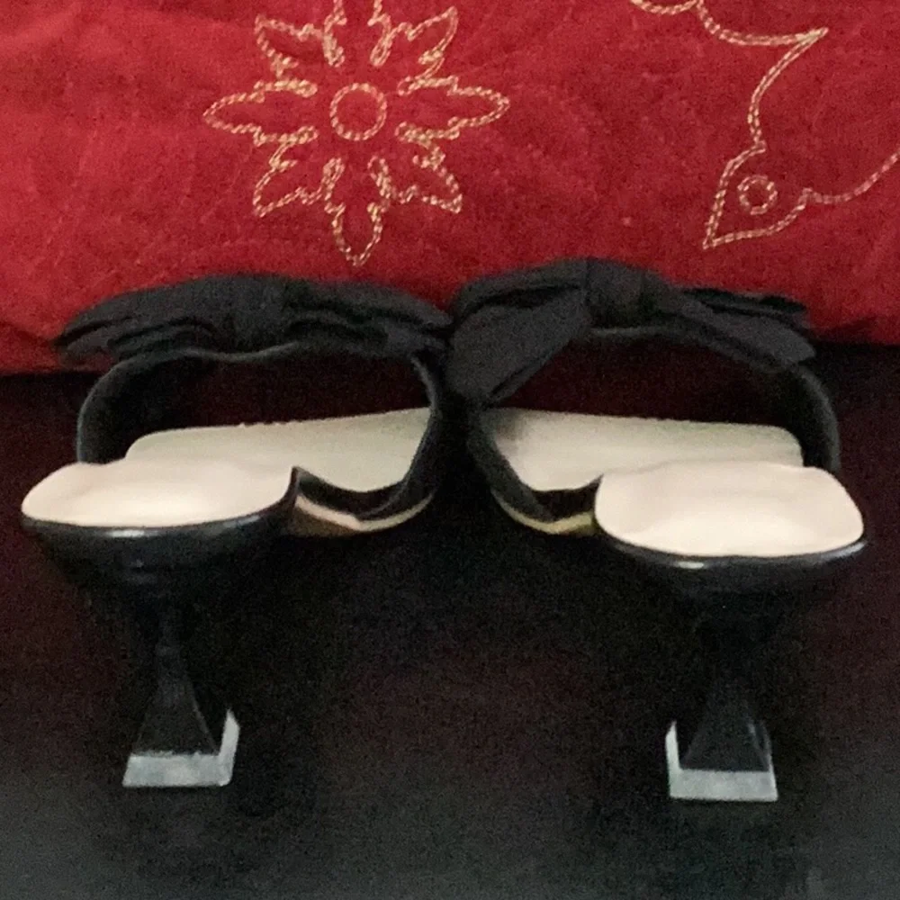 new black kitten bow heel sandals for (8)
